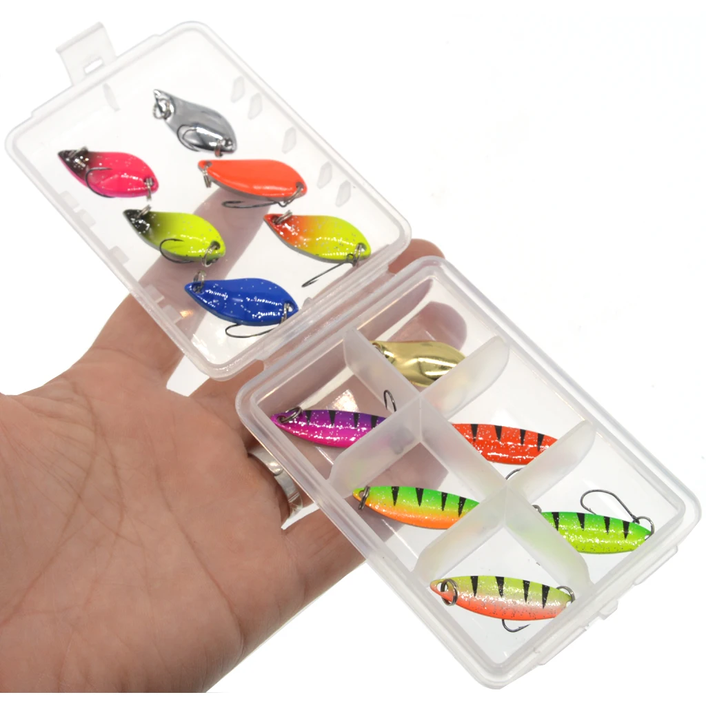 

12pcs/box Saltwater and Freshwater Metal Fishing Spoon Lure Kit with Fishing Tackle Box