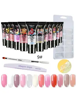 

Poly Gel Nail Extension Set Gel Nail Builder Enhancement Kit Polygel Nail Kit with Building Glue Nail Pen Nail Tips and Clip