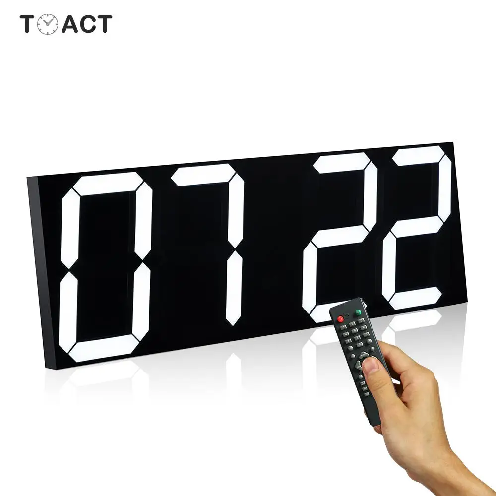  Digital LED Wall Clock Modern Alarm Clocks Large Number Display Home Kitchen Office Night Electroni - 4000061448856