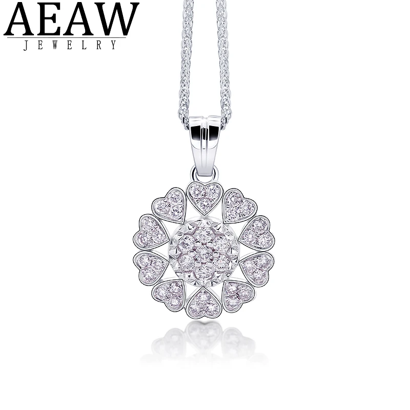 18k Белый позолоченный серебряный круглый DEF цвет Moissanite кулон маленький размер