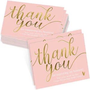 Tarjeta de visita pequeña de agradecimiento, tarjeta de felicitación de agradecimiento para vendedores, regalo de 5x9cm, rosa, 10-50 Uds.