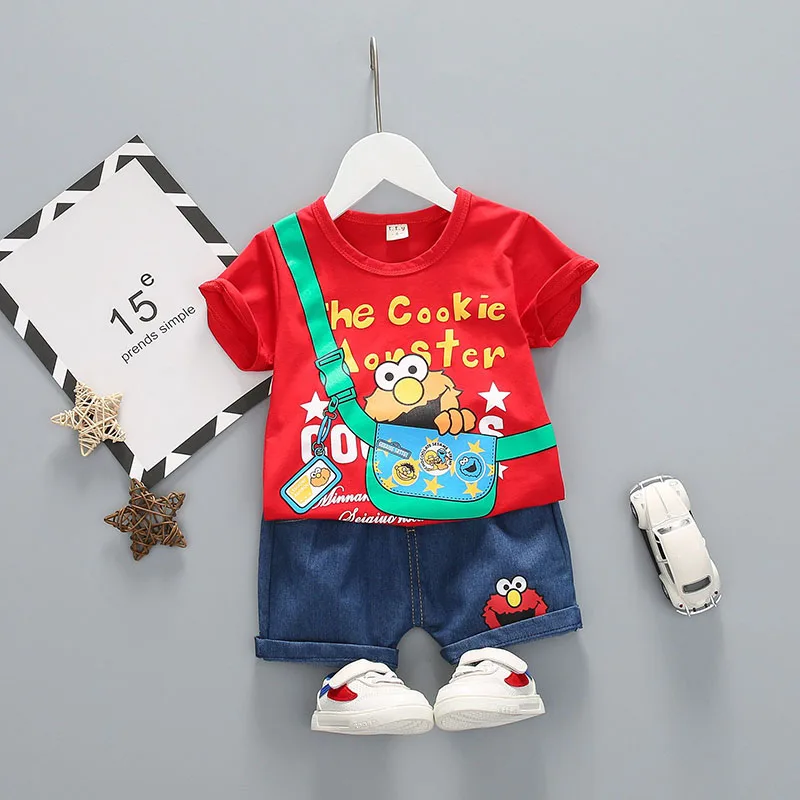 

Children's Clothing Set Cartoon Pattern Cute Denim Pants Boy's Clothes