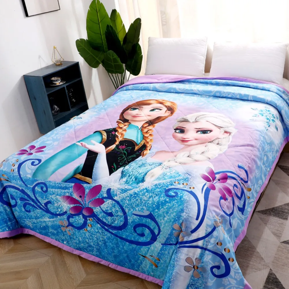 Roupa de Cama Disney Frozen Elsa Neve Bebê Branco Cinderela Padrão Verão Colchas Macio Roxo Vermelho Cobertor Crianças Casa Têxtil 4 Cobertores e mantas