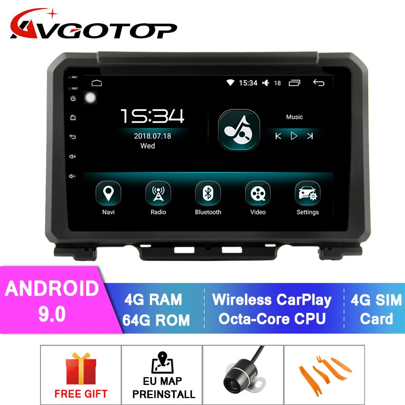 

AVGOTOP Octa-Core Android 9.0 DVD Car Player FOR SUZUKI 2019 JIMNY Built In 64GB Flash 4GB RAM
