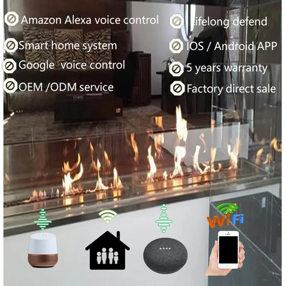 48 Inch Smart Ethanol Kamin Cheminee Fire Place Stove Electric Bio