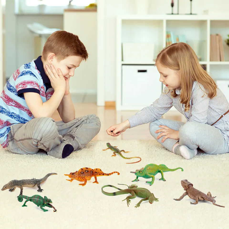 Set 20 Rettili Giocattolo - Lucertole Colorate, Action Figure, Animali Selvatici Per Bambini, Educativi E Da Collezione, Regalo Compleanno