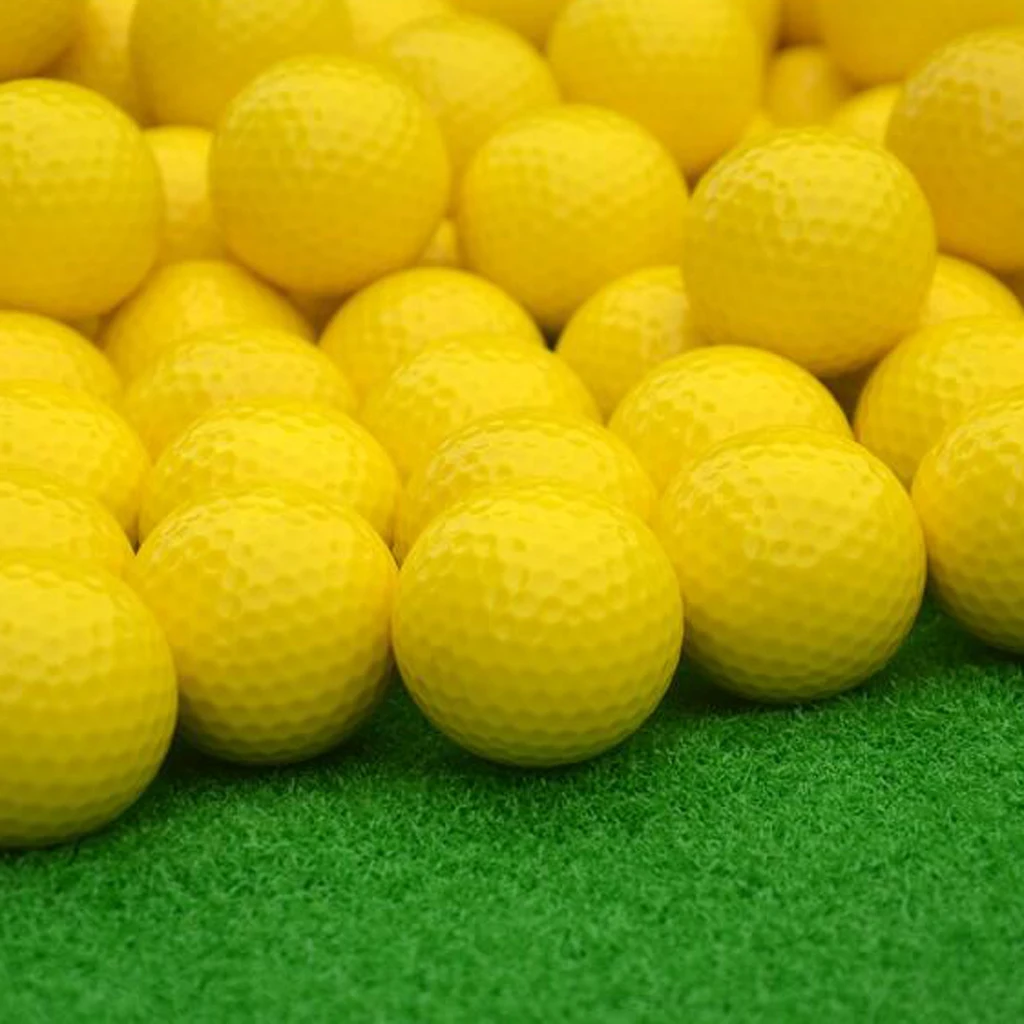 1 Piece Lightweight Flexible Compression Hardness 90 Golf Practice Ball 392 Bee Hole Golf Ball Yellow 42.6mm