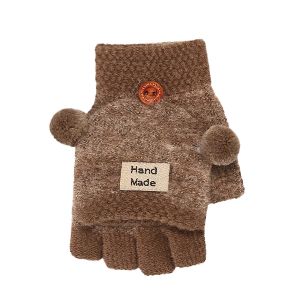 Детские перчатки с открытыми пальцами для малышей; милые теплые зимние перчатки для девочек и мальчиков; детские перчатки; велосипедные перчатки для детей