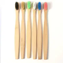 1PC Natural Bamboo Toothbrush Bamboo Charcoal Toothbrush Low Carbon Bamboo Nylon Wood Handle Toothbrush Portable Brush