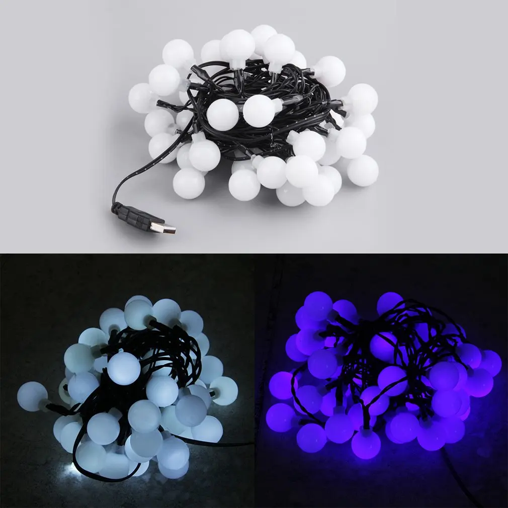 USB Port 5M 50LED Small Ball Lamp Fairy String Light Xmas Garden Outdoor