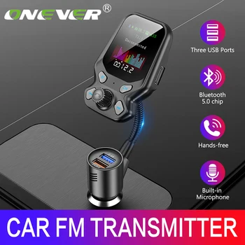 

Onever FM Transmitter Fast Charging 3.0 MP3 Player Adapter Bluetooth 5.0 Dual USB Charger LCD Handsfree Car Kit Electronic Parts