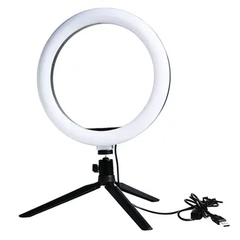 

10" Led Ring Light With Tripod Stand & Phone Holder Ubeesize Dimmable Desk Makeup Ring Light For Live Streaming Photography