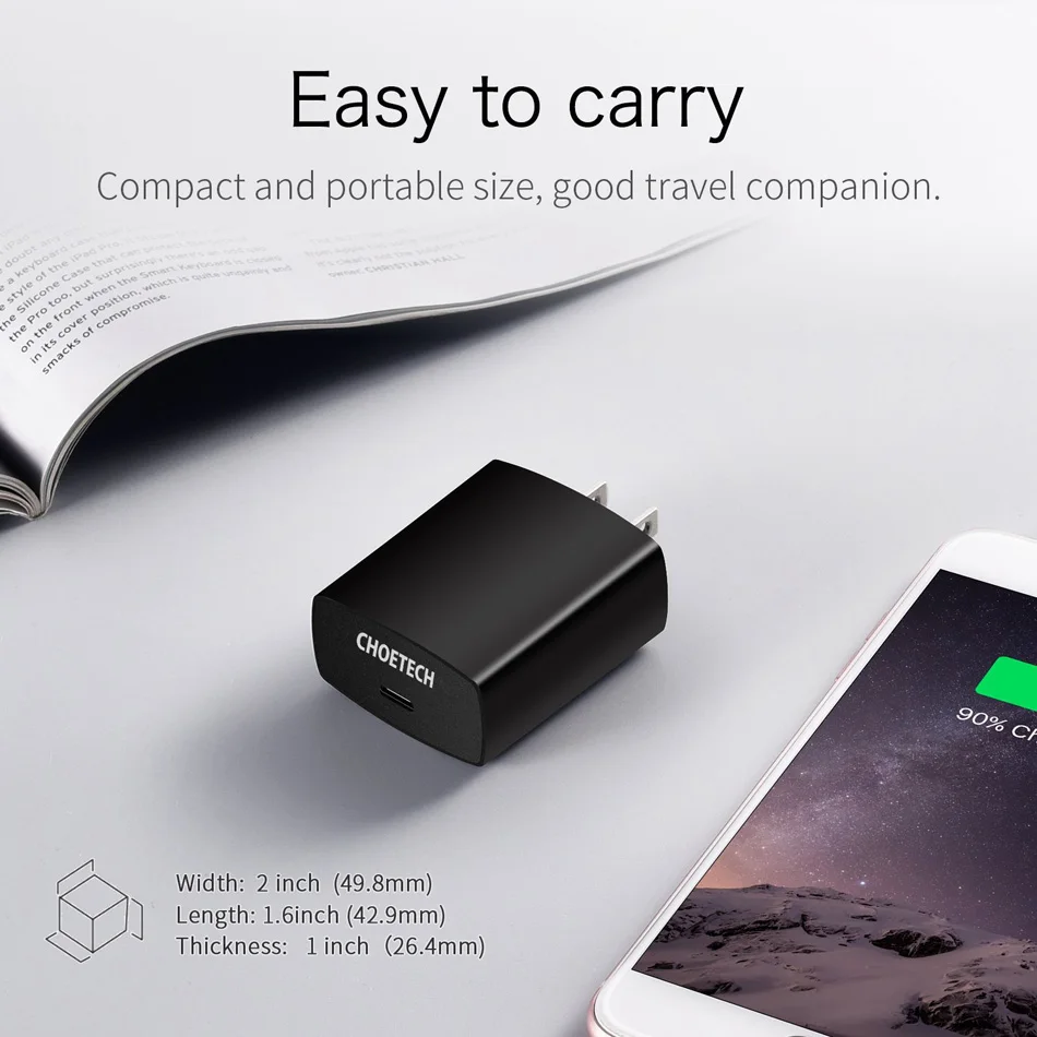 CHOETECH PD 18 Вт Быстрое Зарядное устройство usb type-C зарядное устройство для мобильного телефона зарядное устройство для iPhone X XS 11 Pro Max зарядное устройство Xiaomi Phone PD зарядное устройство