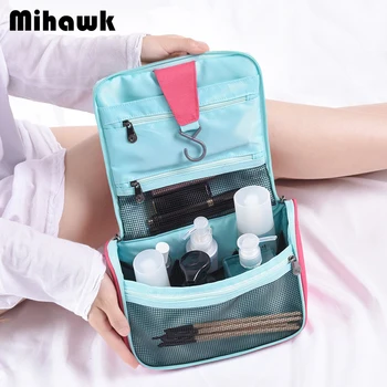

Mihawk Travel Hanging Toiletry Storage Bags Ladies Wash Pouch Professional Beauty Case Toiletry Tote Zipper Makeup Carrying Bag