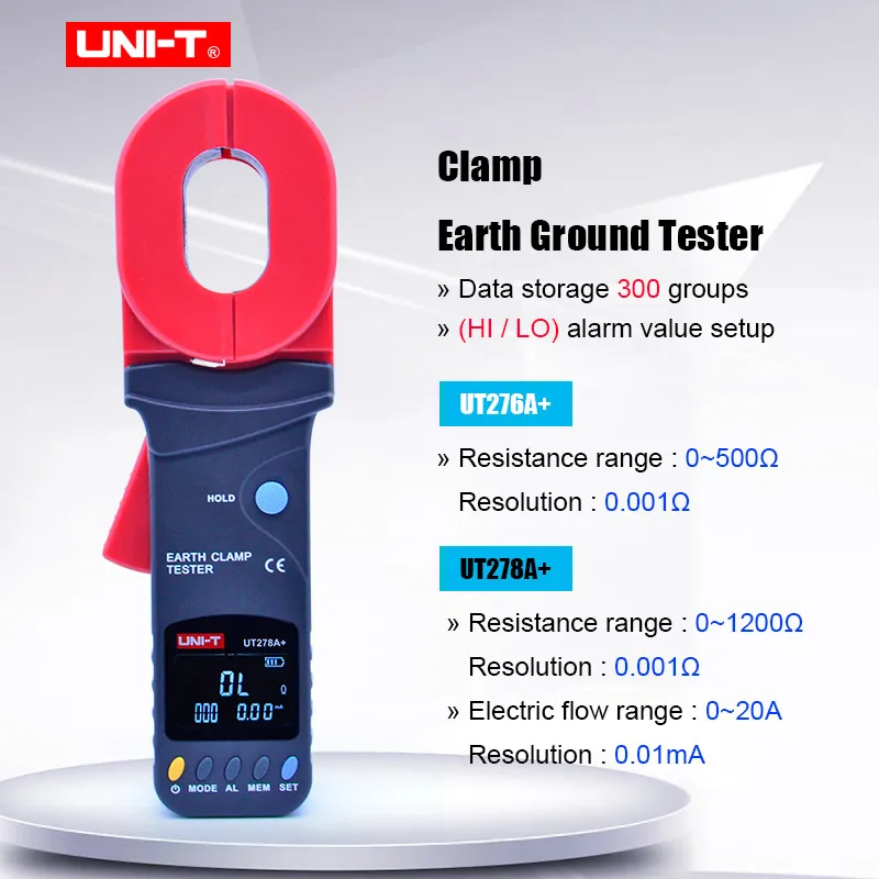 Зажим заземления тестер UNI-T UT276A + UT278A сопротивления хранение данных