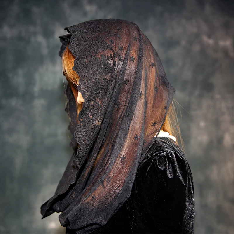 Цветочная кружевная католическая вуаль Mantilla для невесты церкви женское покрытие