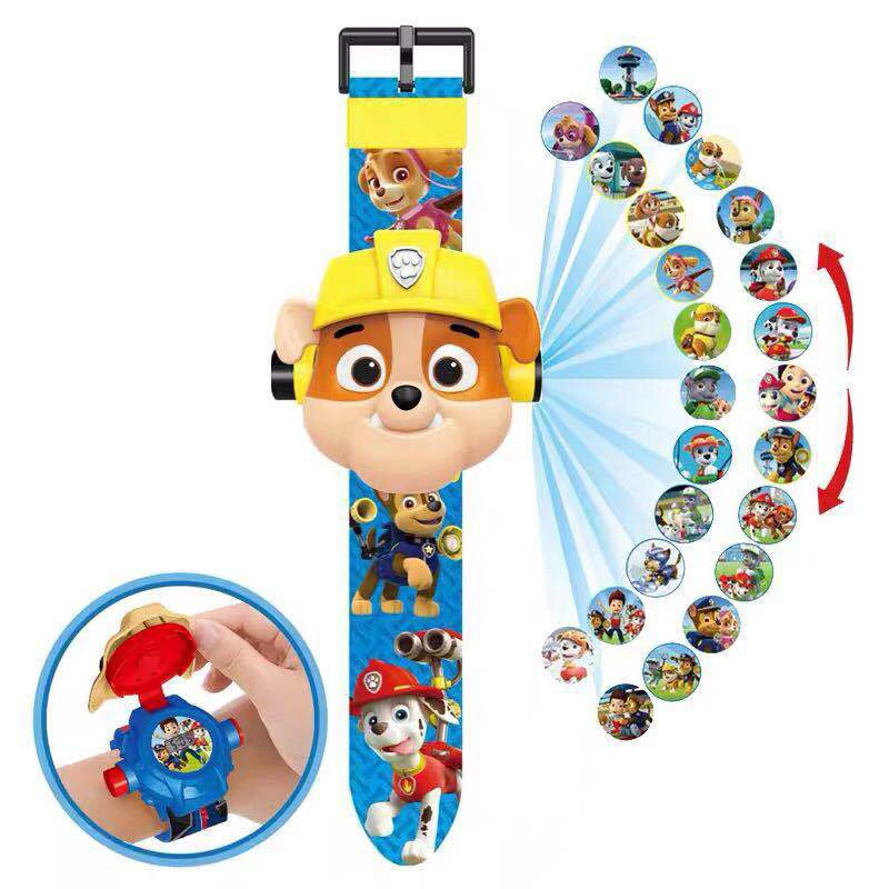 Paw Patrol 3D Projection Cartoon Kids Watches Anime Figure Educational Small Boys Girls Watch Toys for Children Gifts 2d33