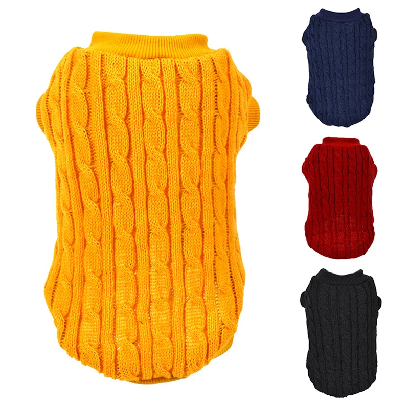 Warm Dogs Pets Clothing Winter Pet Dog Clothes Coat Apparel For Small Medium 4 Colors Candy Color Sweater Supplies 2020 | Дом и сад