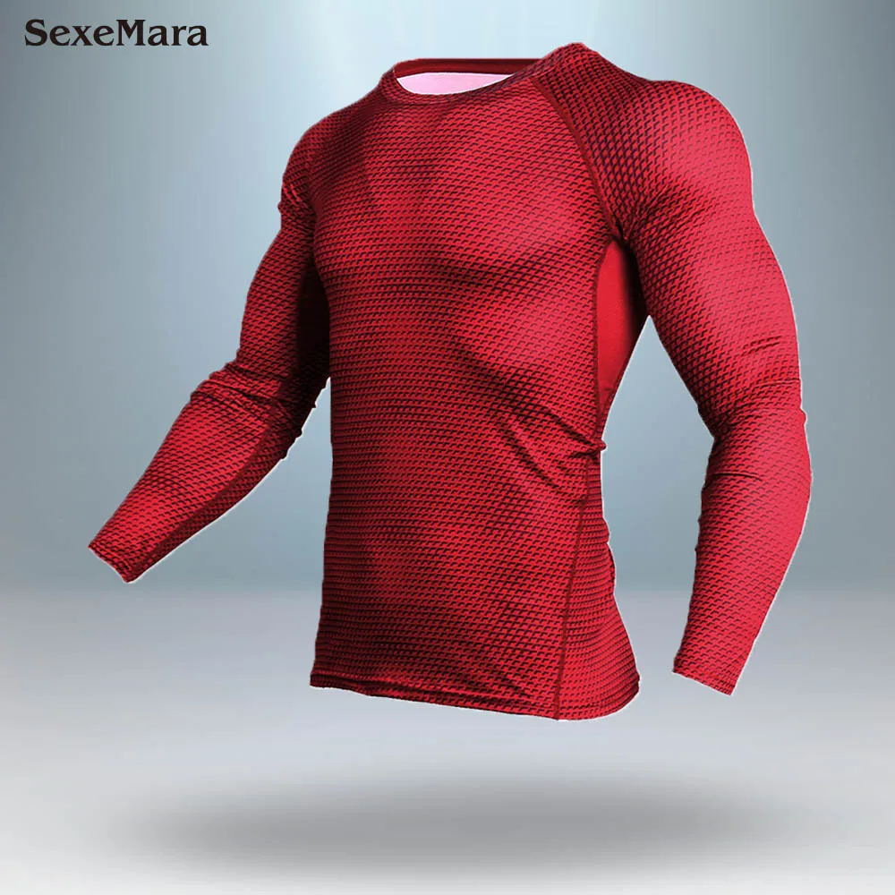 Only T-shirt Мужское новое зимнее термобелье, комплекты для мужчин, быстро сохнет, анти-микробное растягивающееся мужское термо нижнее белье, мужские кальсоны для фитнеса - Цвет: Only T-shirt