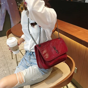 

2020Retro Chain Large Messenger bag Women Large capacity Shoulder Bag Leisure Style Handbag Fashion Brand Fold Clutches Bag