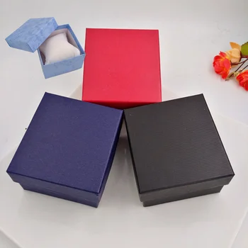 

4color Single Watch Case Storage Square Wristwatch Box Bracelet Organizer Jewelry Gift Simple With Pillow Jewelry Accessories