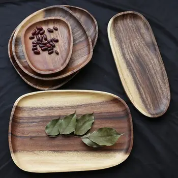 

Acacia Irregular Dinner Plate, Wooden Dish, Plate Restaurant simple tableware