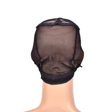 1 шт. эластичные сетки для волос женские кружевные черные парик колпачок для волос регулируемые ремешки стрейч плетение сетка для волос для изготовления париков