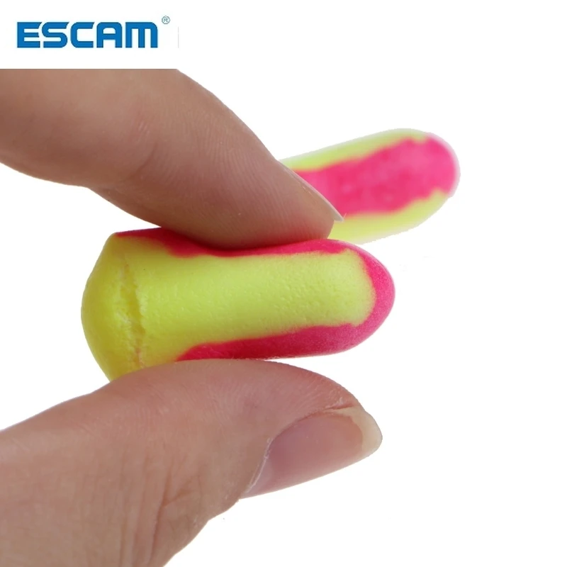 ESCAM-Tapones desechables de espuma blanda para los oídos, Protector para los oídos antironquidos, 10 pares
