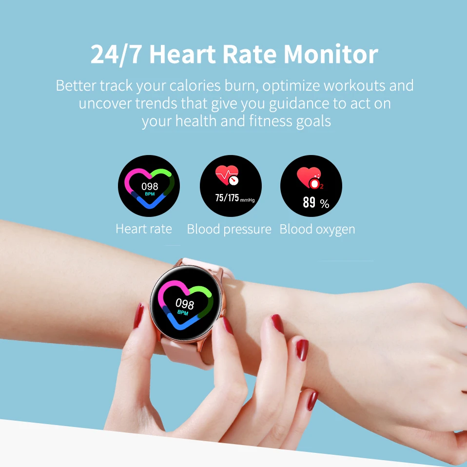 IP68 Водонепроницаемый Смарт-часы Для женщин Для мужчин Фитнес браслет монитор сердечного ритма Sleep Monitor Смарт-часы с мониторингом подключения IOS Android