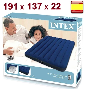 INTEX-Colchón hinchable, Cama hinchable, 2 personas, 191X137X22 cm