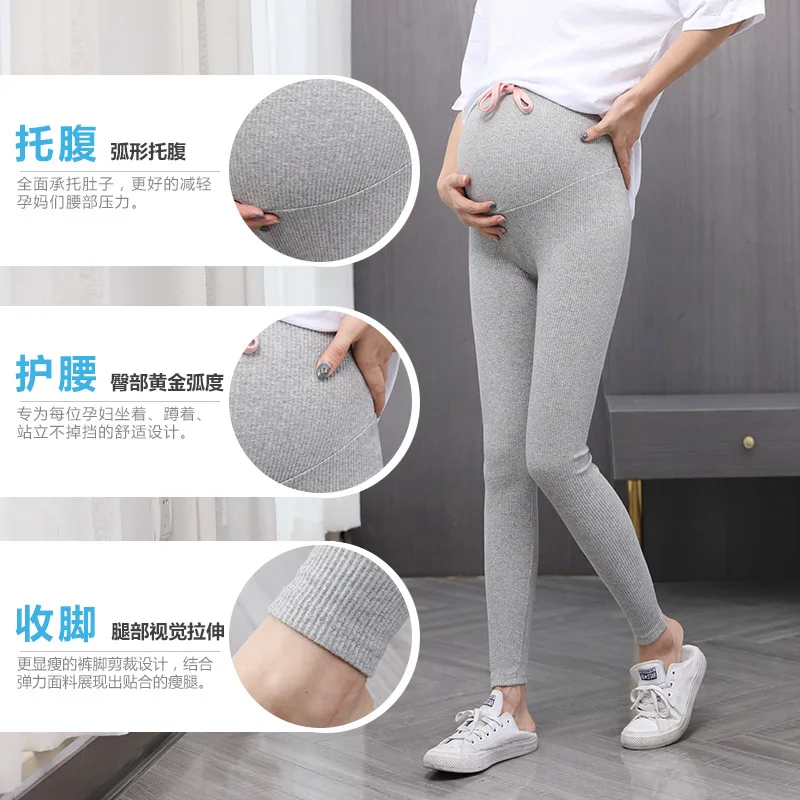 

Leggings for Pregnant Woman Women's 2019 New Style Thin Type for Spring And Autumn Outer Wear Loose-Fit Drag Abdominal Capri WOM
