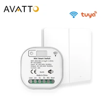 AVATTO Tuya 16A WiFi Switch Module with 2 Way Control, RF No Battery No Wire Smart Home Light Switch Work for Alexa, Google Home