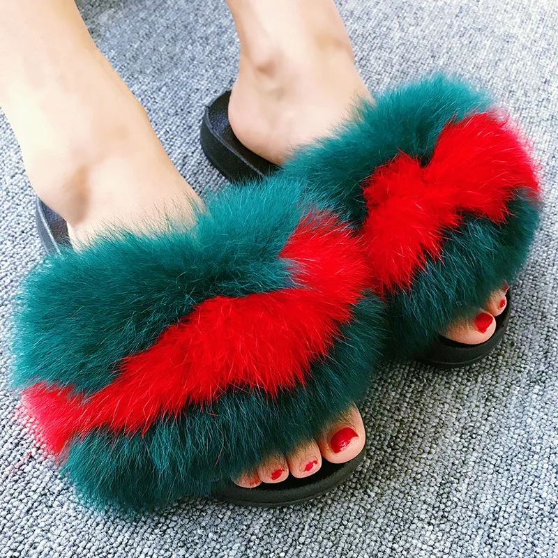 furry flip flop slippers
