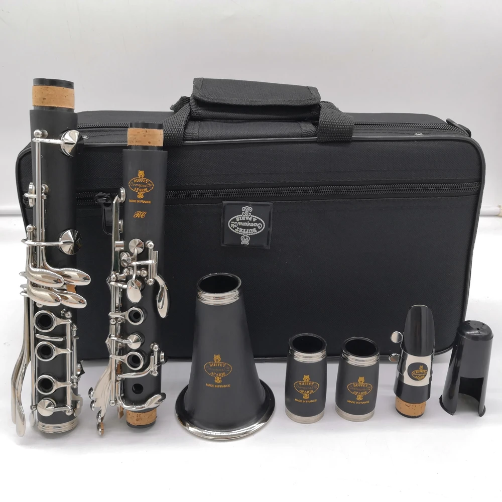 New De Xin Professional Bb Clarinet RC Bakelite Clarinets Nickel Silver Key Musical Instruments Case Mouthpiece Reeds