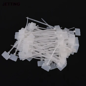 

100Pcs Zip Ties Write Wire Power Cable Label Mark Tag Nylon Self-Locking Label Tie Network Marker Cord Wire Strap Zip