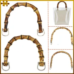 2Color U Shape Bamboo Imitation Bag Handle DIY Natural High-Grade Lady Purse Handcrafted Handbag With Link Buckle Handles 2Style