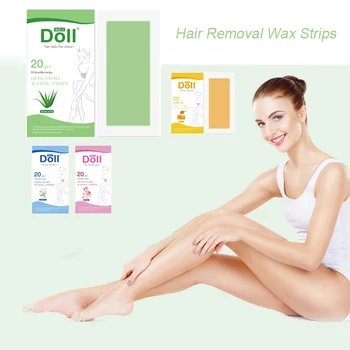 

20pcs/set Hair Removal Wax Strips Efficient Body Hair Removal Double-sided Strips Face Armpit Leg Shaving Safe TSLM1