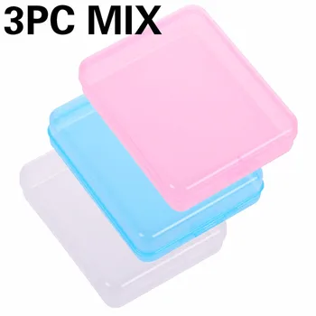 

3pcs MIX Transparent Portable Mask Case Dust Mask Container Disposable Mask Storage Box Container Organizer Storage Box