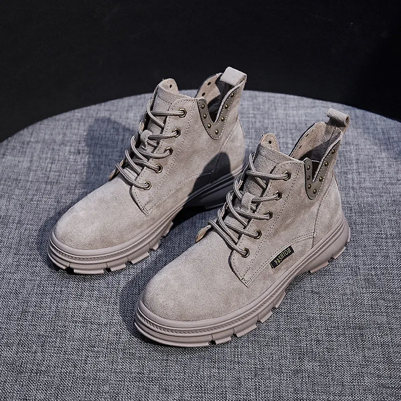 Botas mujer invierno/; обувь с круглым носком; женские ботинки на шнуровке с заклепками; винтажные Ботинки martin; мягкие удобные зимние ботильоны