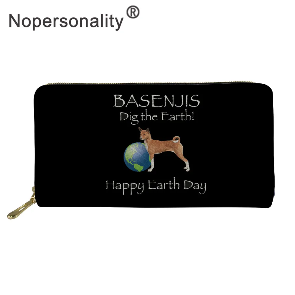 Nopersonality женский кошелек Basenji с принтом собаки, Длинный кошелек, сумочка для монет, кошелек на молнии, клатч-чехол для телефона, женская сумка - Цвет: L5415Z21