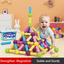 

Kids 15-132PCS Magnetic Stick Toy Constructor Set Magnets Balls Rod Bricks Building Blocks Puzzle Education Toy Children Gift