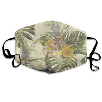 

YongColer Washable Reusable Tropical Plants Pineapple Funny Mouth Mask Dustproof Half Face Breathable Mouth Mask for Men Women