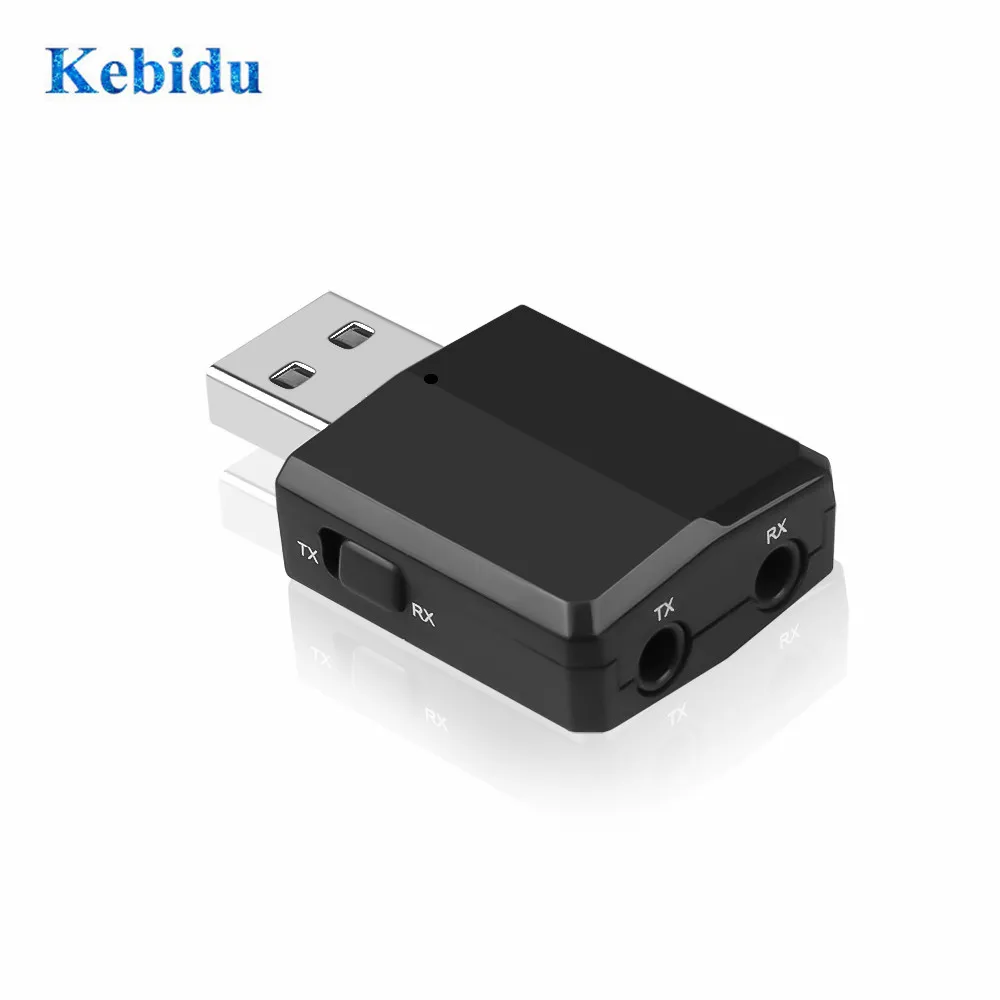KEBIDU Bluetooth 5,0 передатчик приемник 3 в 1 беспроводной Bluetooth USB адаптер 3,5 мм AUX Стерео для автомобильной музыки для ТВ новейшая