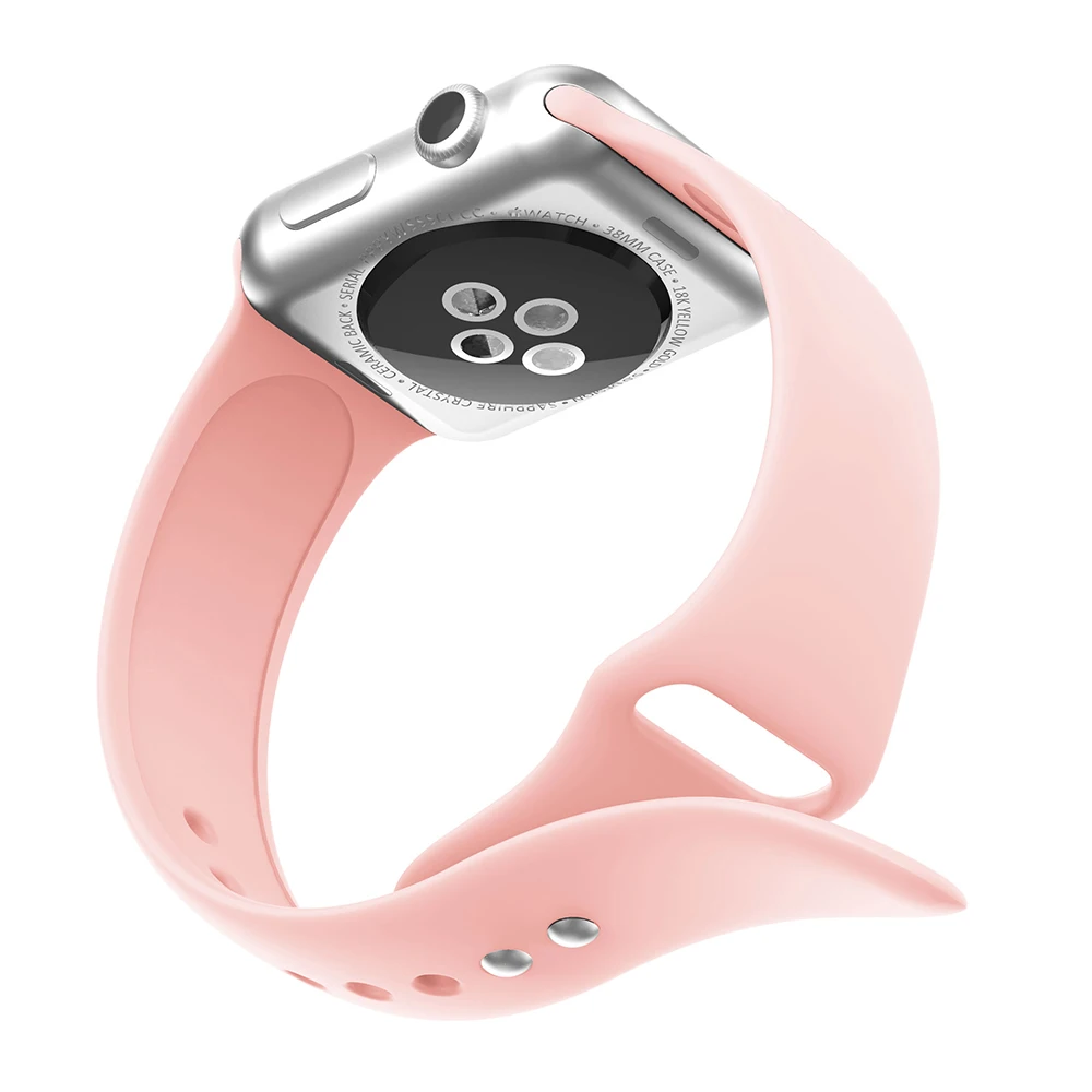 Серия Apple Watch цветной мягкий силиконовый спортивный ремешок с двумя гвоздями 5 4 3 2