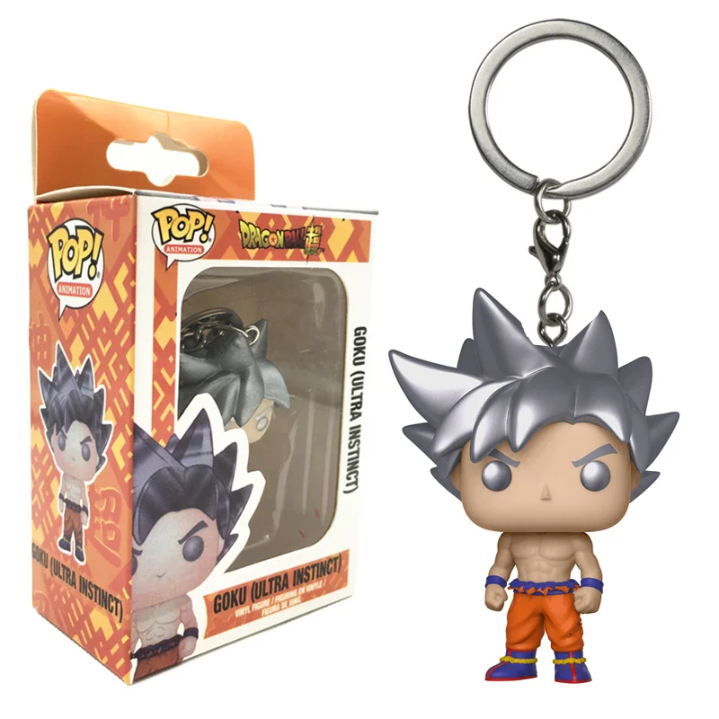 Синий Funko POP Карманный Брелок для ключей POP Amine Dragon Ball Супер Саян Гоку VEGETA BEERUS фигурка Gotenks Модель Коллекция игрушек для подарка - Цвет: Синий