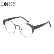 LONSY Vintgae, кошачий глаз, деревянная оправа для оптических очков, ретро синий светильник, линзы для усталости компьютера, очки для близорукости, аксессуары для женщин