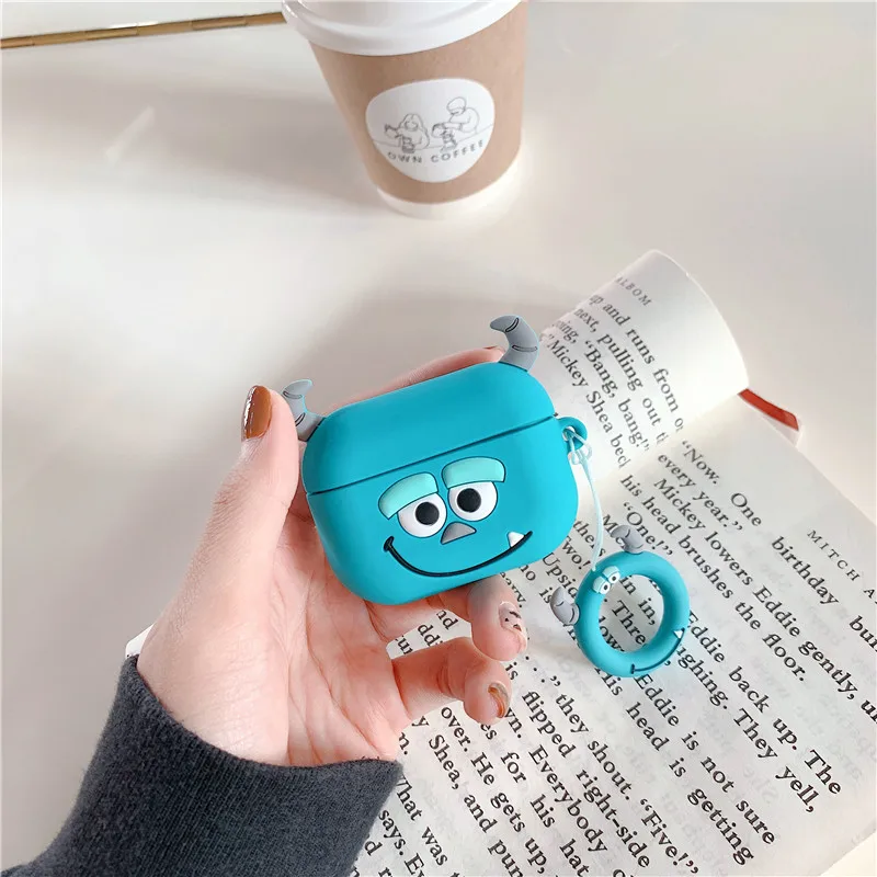 Чехол для наушников с Bluetooth для Airpods Pro, Милые силиконовые аксессуары, защитный чехол для Air Pod 3, мультяшный Микки и Минни, Bulbasaur - Цвет: Небесно-голубой