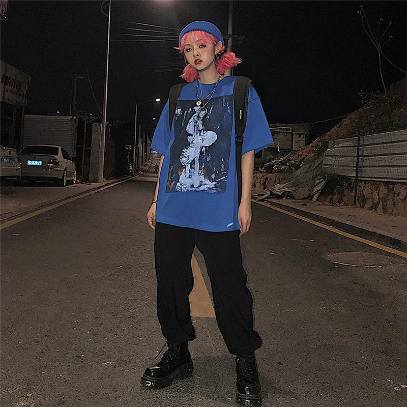 Lychee Harajuku хит цвет вырез лодочкой женские футболки свободные женские футболки с принтом персонажа женские футболки