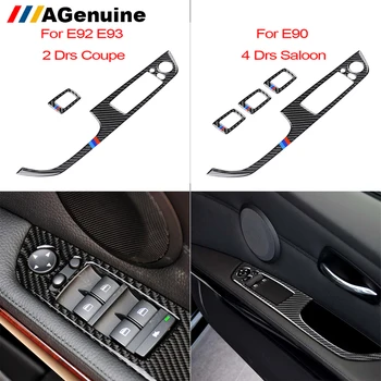 

Real carbon fiber Inside door handle Interior decoration trims window lift buttons car styling for BMW 3 series E90 E92 E93