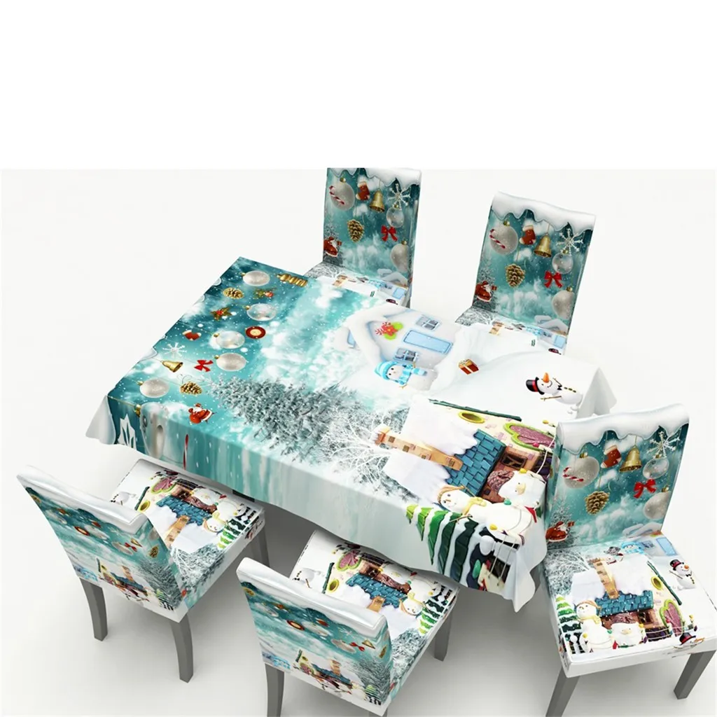 Christmas Tablecloth/Chair Cover Digital Printing Christmas Table Decoration